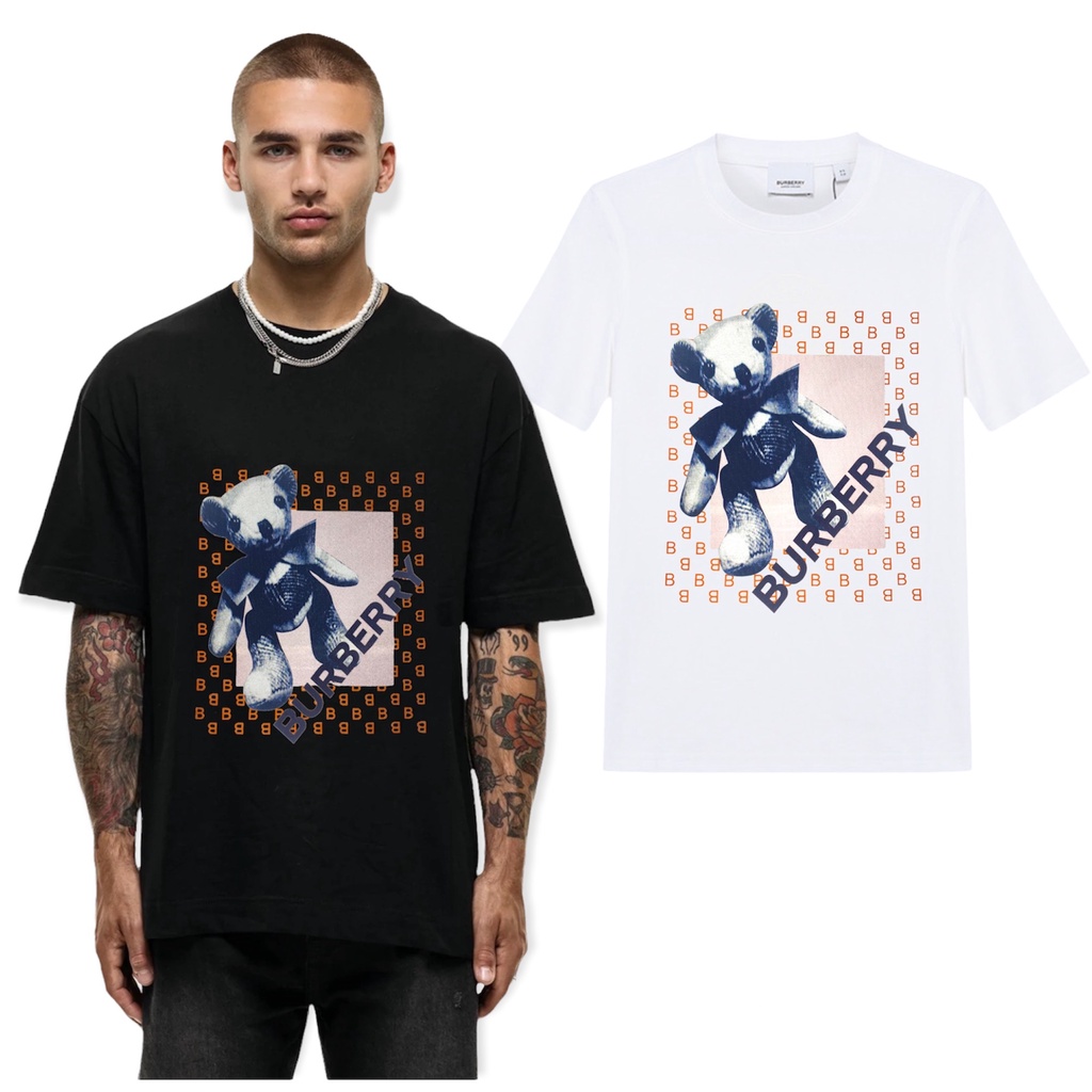 YMS1688 คุณภาพพรีเมี่ยม 1:1 BURBERR1 Tshirt ผู้หญิงผู้ชาย Baju T เสื้อ