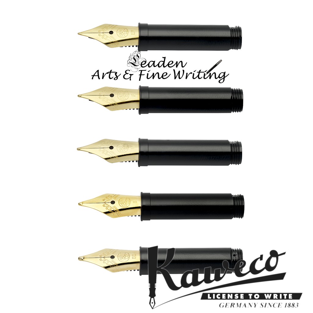 Leaden-AF Kaweco Steel Nib Gold Plated 060 มีเกลียว In Extra Fine, Fine, Medium, Broad, Extra Broad