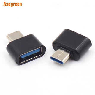 (Asegreen) อะแดปเตอร์แปลงข้อมูล Usb Type C Male To Usb 2. 0 Female Otg 2 ชิ้น สําหรับโทรศัพท์มือถือ