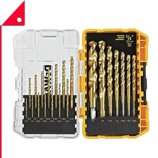 DEWALT : DWTDW1342* ชุดดอกสว่านไทเทเนียม Titanium Drill Bit Set, 21-Piece