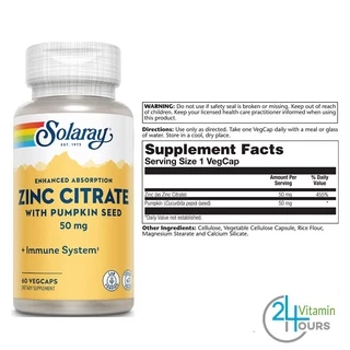 < พร้อมส่ง > แพคเกจใหม่ ! Solaray , Zinc 50 mg , Bio Zinc 15 mg , Zinc Copper 100 แคปซูล - ซิงค์ ลดสิว เสริมภูมิต้านทาน