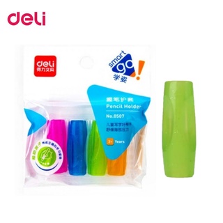 Deli ปลอกดินสอแฟนซี Pen Cap แพ็ค 4 ชิ้น No.0507