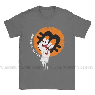 เสื้อยืดแขนสั้น พิมพ์ลาย Crypto Bitcoin Revolution Cryptocurrency Btc Blockchain  Novelty สําหรับผู้ชาย