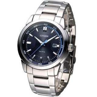 CITIZEN Eco-Drive Analog SuperNavy Dial Mens Watch รุ่น BM7140-54A - Silver/Navy