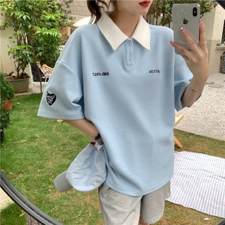 oversize t -shirt summer wafe geer แขนสั้นหลวมนักเรียนวิทยาลัย Wind Delo