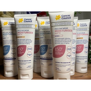 พร้อมส่ง ครีมกันแดด Cancer Council Australia Face Day Wear Moisturiser Matte SPF 50+  UVA UVB 75 ml