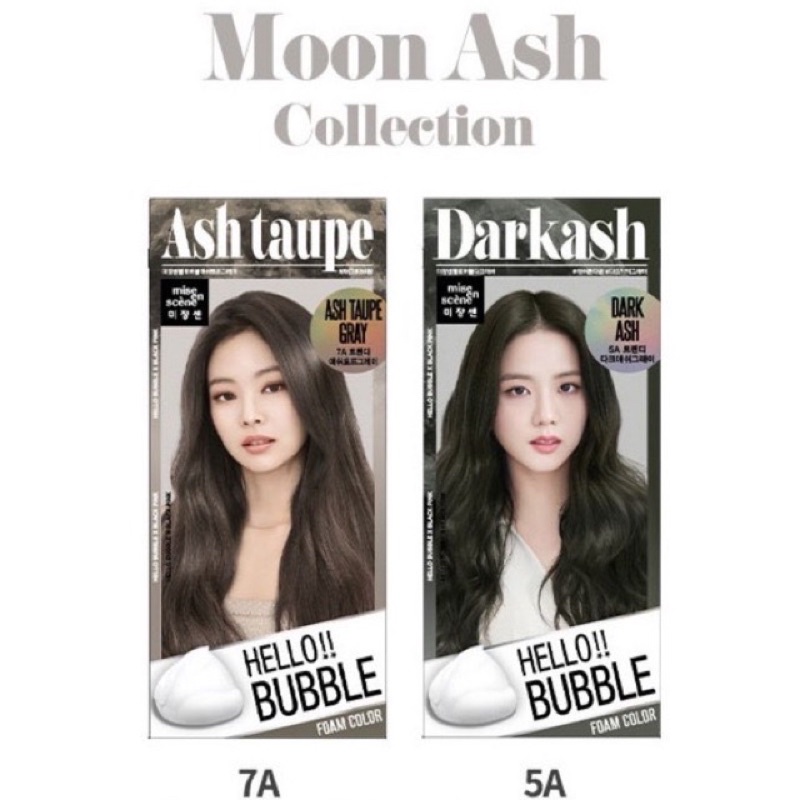 [ พร้อมส่ง ] สีใหม่ล่าสุด New 2021 โฟมเปลี่ยนสีผมBlack Pink x Mise en scene hello bubble foam color 30g