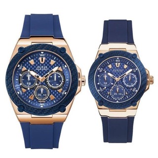 [ORIGINAL] Guess Zena W1049G2 &amp; W1094L2 Blue Silicon Sweet Couple Watches