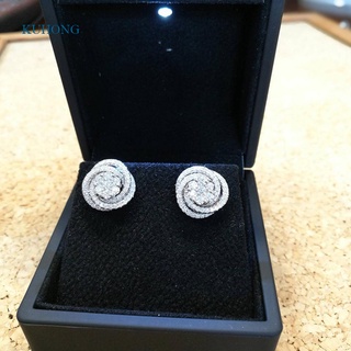 Kuhong Cubic Zirconia ต่างหูสตั๊ด ผู้หญิง การออกแบบที่ละเอียดอ่อน แฟชั่น เครื่องประดับหู อเนกประสงค์ หรูหรา งานแต่งงาน เครื่องประดับ