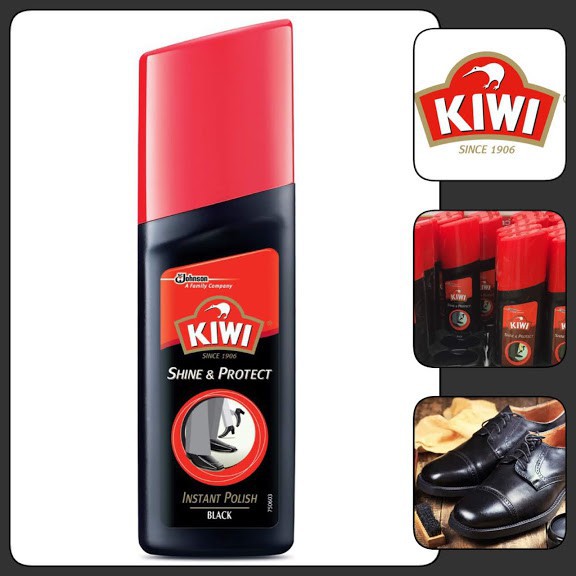 ❡The Beast Shop_[แท้/พร้อมส่ง] KIWI COLOUR SHINE BLACK น้ำยาขัดเคลือบเงา รองเท้าหนัง สำเร็จรูป กีวี่