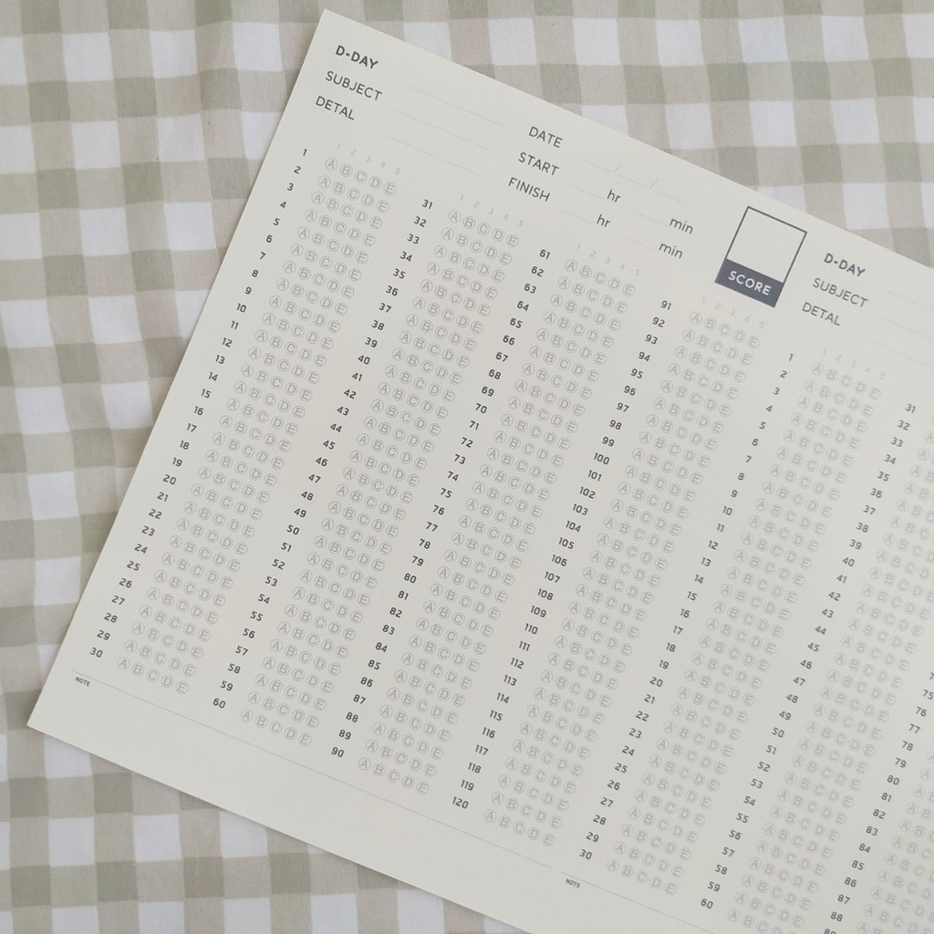 สมุดจำลองกระดาษคำตอบ ANSWER BOOK