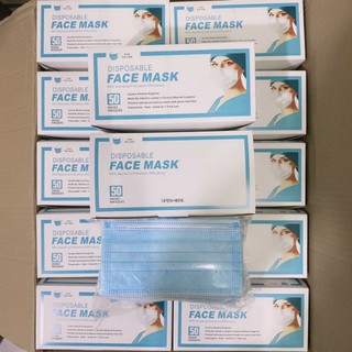 DoctorWhiteBox 😷มีแผ่นกรองเชื้อโรค😷 หน้ากากอนามัย 3ชั้นมีแผ่นกรองไม่บาง 1กล่อง50ชิ้น Mask หน้ากาก ผ้าปิดจมูก Face Mask