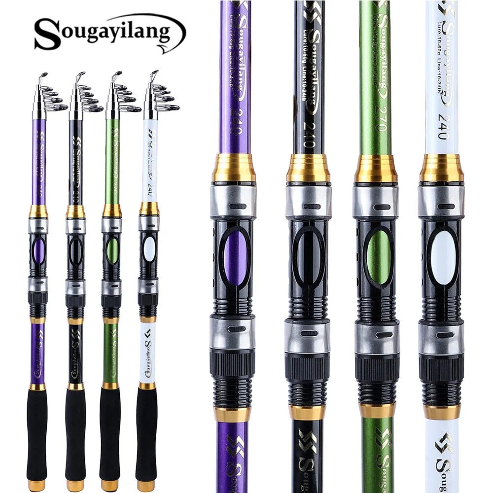 Sougayilang Joran Pancing 1.8 ม. -3.3 ม. ปลาคาร์พ ทะเล คันเบ็ด ให้อาหาร แข็ง คาร์บอนไฟเบอร์ ยืดไสลด์ คันเบ็ดตกปลา หมุน เสาตกปลาทะเล สําหรับตกปลาน้ําจืด