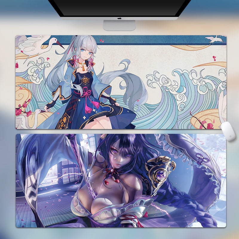 แผ่นรองเมาส์ 80x30cm ลายAnime genshin impact Gaming Mouse Pad กันลื่น ทนทาน แผ่นรองเมาส์อนิเมะ