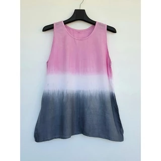 เสื้อกล้ามผู้หญิง เสื้อแขนกุดผ้ามัดย้อม