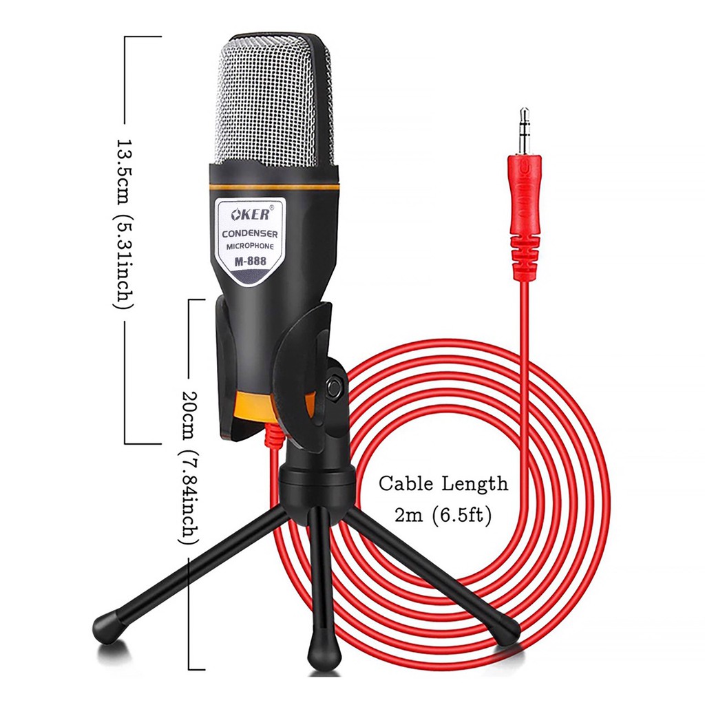 ไมค์โครโฟน Microphone Condenser oker M-888 ไมค์คอนเดนเซอร์