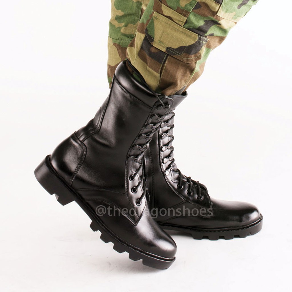 The dragon shoes รุ่นCZ9 รองเท้าคอมแบดหนังวัวแท้ติดซิปข้าง 9รู บูททหารหนังวัวแท้ (ไม่ต้องเผื่อไซส์) - รูปที่ 3