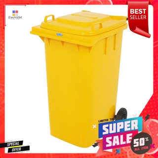 ถังขยะเหลี่ยม ฝาเปิด-ปิด มีล้อ ACCO 240L สีเหลืองSQUARE DUSTBIN WITH WHEEL ACCO 240L YELLOW