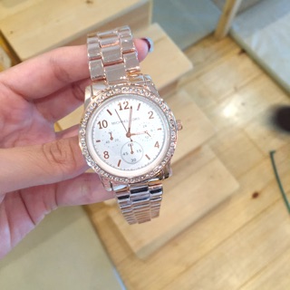 รหัสสินค้า VN217 Micheal Kors Rosegold ( รุ่นล้อมเพรช)