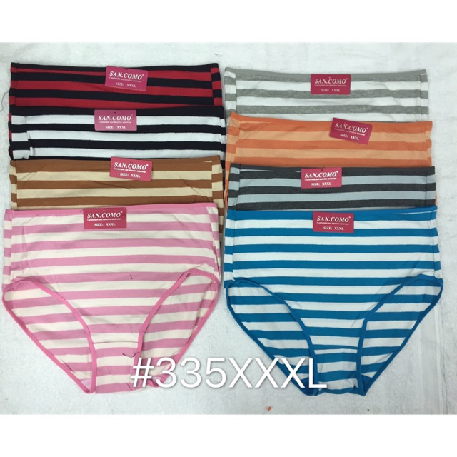 [พร้อมส่ง] กางเกงในเนื้อผ้าคอตตอนลายทาง มีไซส์เล็กถึงไซส์ใหญ่
