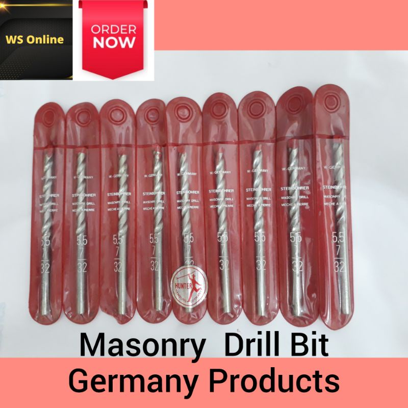 HUNTER Masonry ดอกสว่าน 5.5 มม. 7/32 mata gerudi batu ws Online