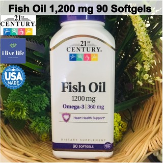 น้ำมันปลา Fish Oil 1200 mg 90 Softgels - 21st Century