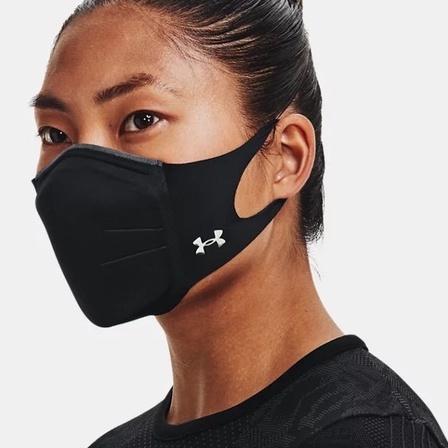 GM.พร้อมส่ง+แถมฟรีสายคล้องแมส ✅ รุ่นใหม่ล่าสุด สีดำUnder Armour UA Sports Mask Featherweight หน้ากาก