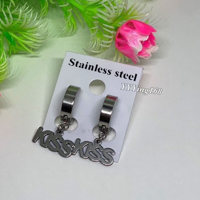 ต่างหู ต้องเจาะหู ตุ้มหู จิว ไม้กางเขน Cross Huggie Earrings for Men Stainless Steel Earing Punk Mal