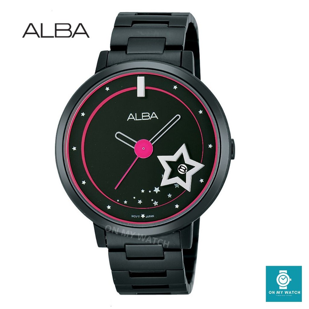 นาฬิกาผู้หญิง ALBA รุ่น AG8363X1 สายแสตนเลส รมดำ