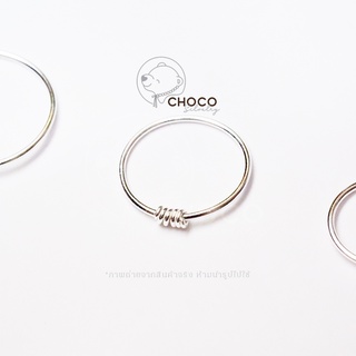 (S925) ต่างหูห่วง เงินแท้ Sterling silver hoop earrings