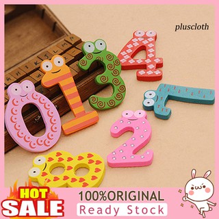 &lt;ขายส่ง&gt; ชุดแม่เหล็กติดตู้เย็นไม้ ตัวเลข 0-9 น่ารัก หลากสี ของเล่นเสริมการเรียนรู้เด็ก 10 ชิ้น