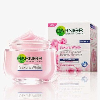 ﻿GARNIER Sakura White Pinkish Radiance &amp; Poreless Night Cream การ์นิเย่ ซากุระ ไวท์ พิงคิช เรเดียนซ์ ไนท์ครีม 50ml.