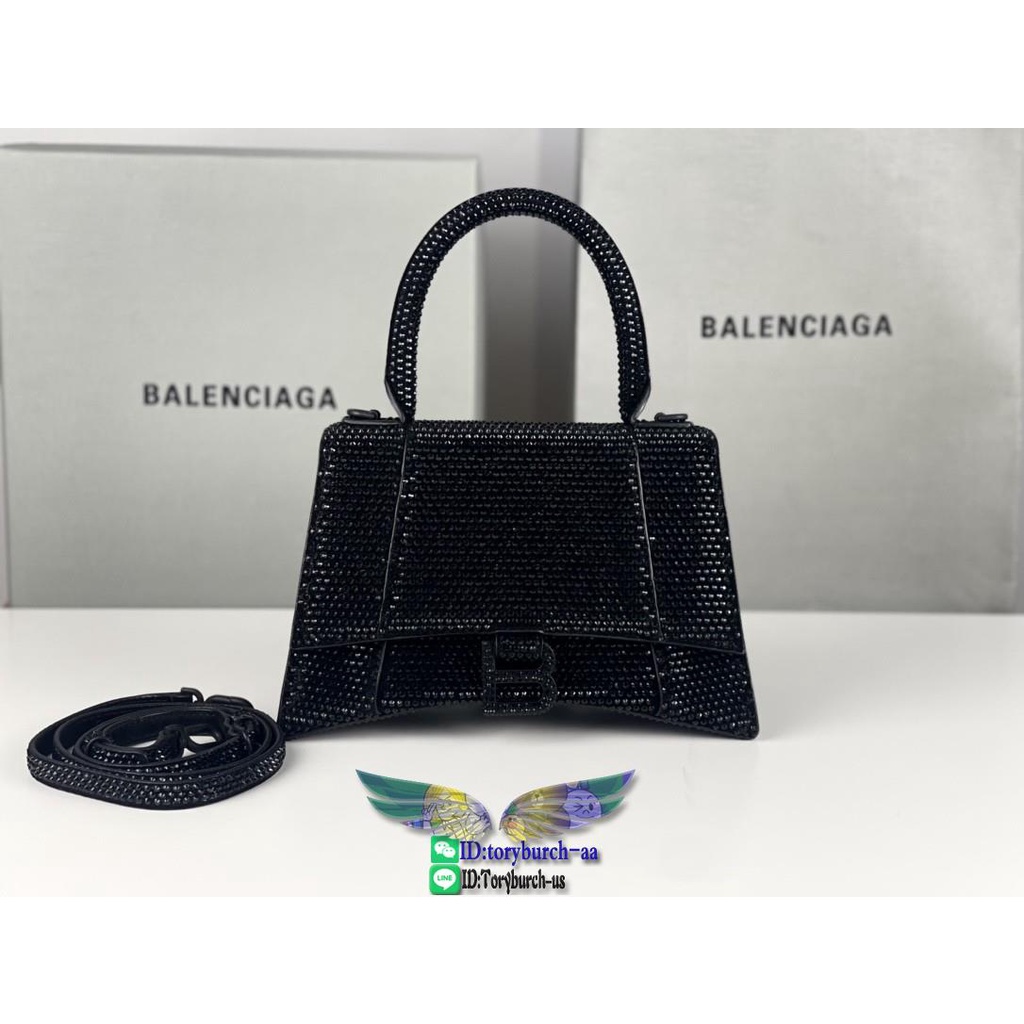 Balenciaga glitter-detailed hourglass handbag underarm baguette crossbody shoulder saddle bag