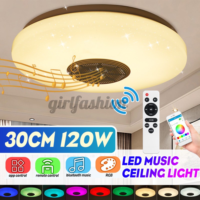 120W white bluetooth LED dimmable ceiling light speaker RGB APP ceiling