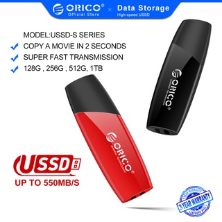 Orico แฟลชไดรฟ์ภายนอก USB C SSD 520MB/S 512GB/1TB สําหรับเล่นเกม วิดีโอ รูปภาพ และสํารองข้อมูล (USSD-S)