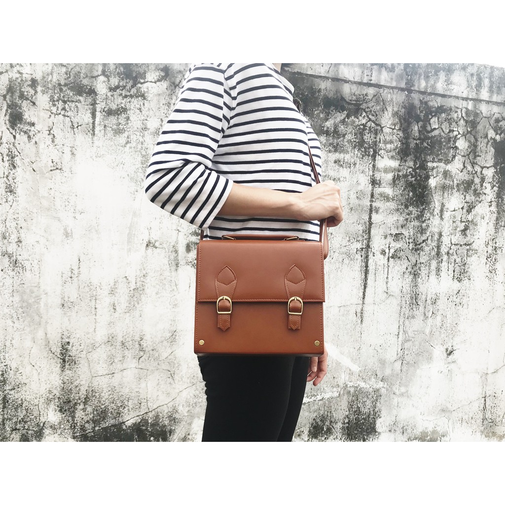 [มีโค้ดลด100บ]HEAPER BOX หนัง PU ทรงกล่อง สะพายข้าง crossbody bag