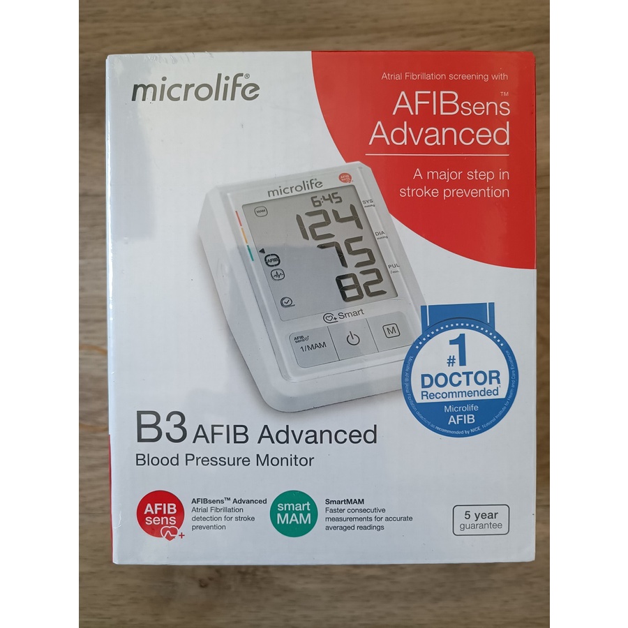 เครื่องวัดความดันโลหิต Microlife รุ่น B3 AFIB Advanced ผ้าพันแขนสำหรับรอบแขน22-42cm(รับประกันศูนย์ 5