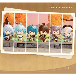 chamaa ฟิกเกอร์อนิเมะ Genshin Impact Liyue Battlefield Heroes Theme 2 Zhongli Keqing Qiqi Chongyun 7 ชิ้น