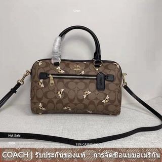 us นำเข้า⭐️ Coach C8591 กระเป๋าสะพายผู้หญิง classic logo พิมพ์ลาย Rowan / กระเป๋าถือ / กระเป๋าสะพาย 8591