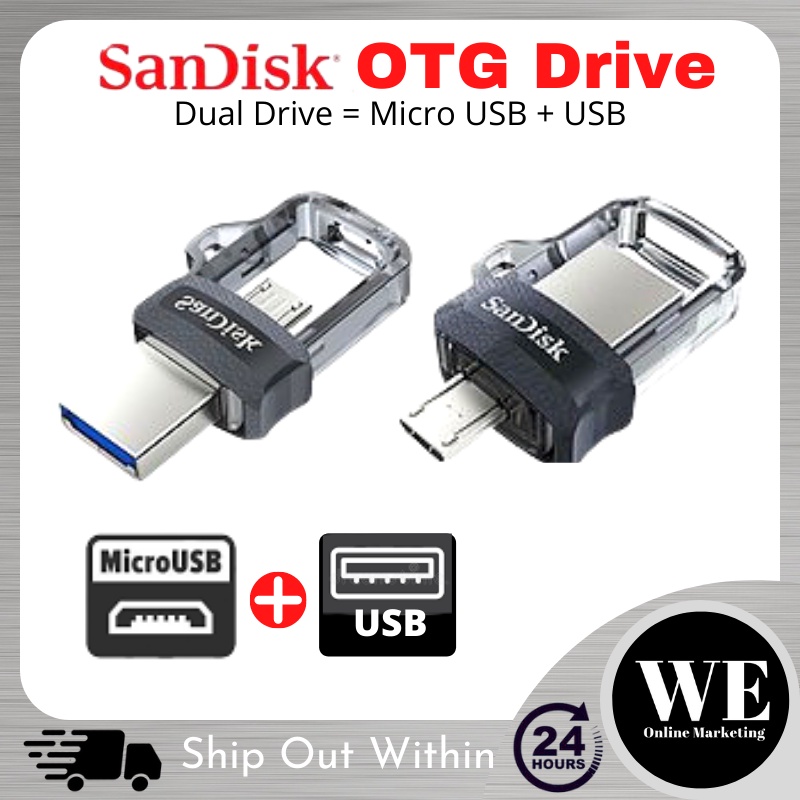 Ready Stock SanDisk OTG Drive Micro USB Ultra Dual Drive PenDrive Flash Drive Thumb Drive