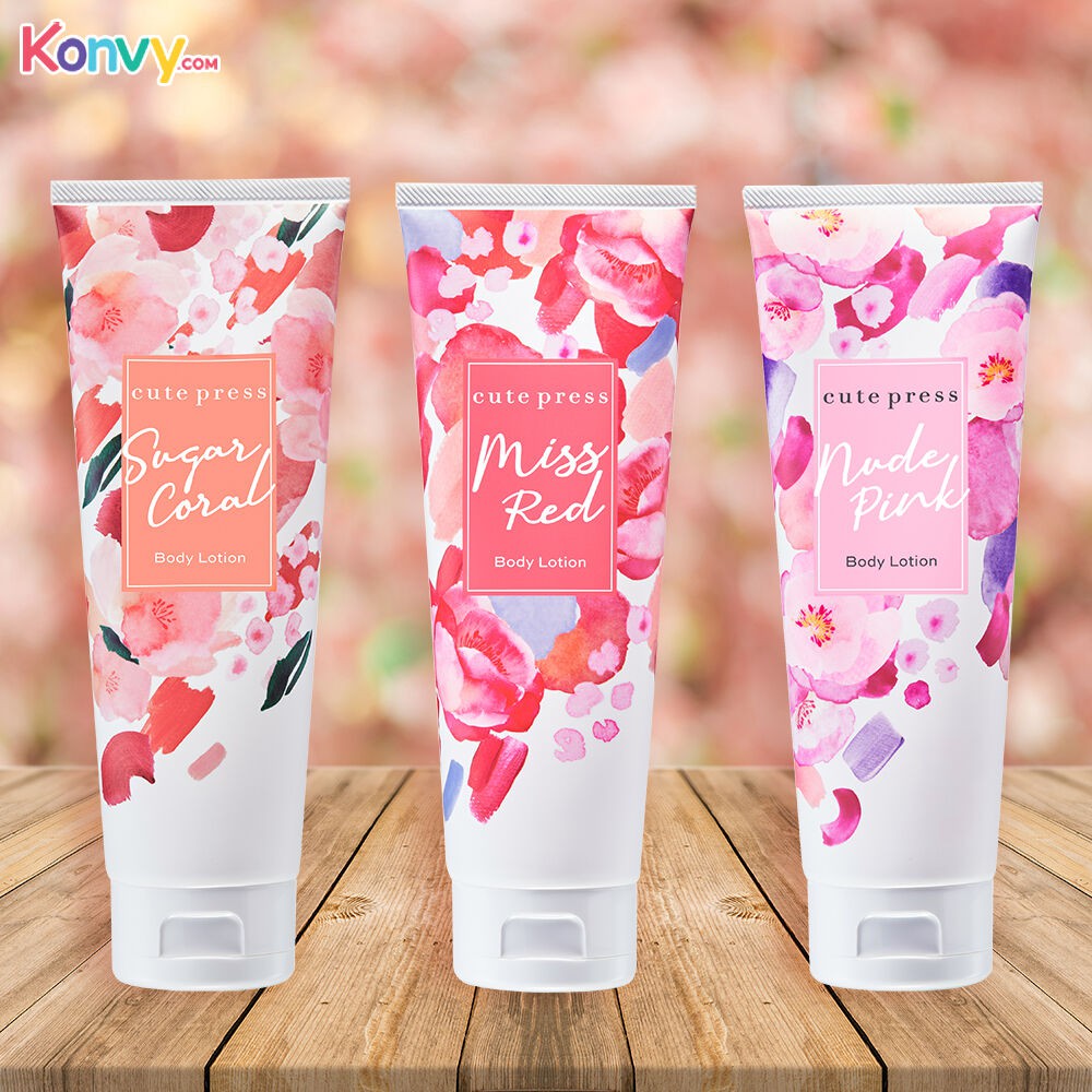 ส่งด่วน/ของแท้/ราคาถูกโลชั่น Cute Press 3 กลิ่นใหม่ Sugar Coral,Miss Red Nude Pink ขนาด 250ml