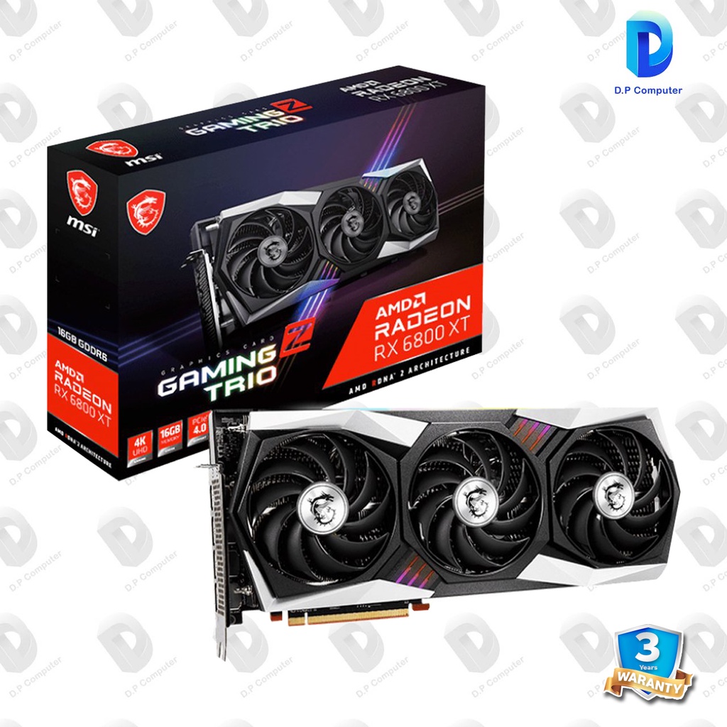 การ์ดจอ MSI RADEON RX 6800 XT GAMING Z TRIO 16GB  GDDR6  สินค้าใหม่ รับประกัน 3 ปี