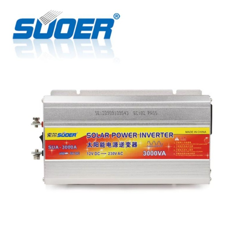 ด่วน ของมีจำนวนจำกัด Suoer12V To 220V 3000VA Off Grid Inverter 3kVA Modified Sine Waveform Output Solar Power Inverter จัดส่งพรุ่งนี้