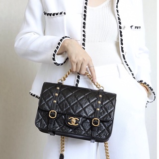 พรี Chanel 2021fw Vintage กระเป๋าถือ กระเป๋าสะพาย กระเป๋าแฟชั่น กระเป๋าโซ่ หนังวัวแท้ กระเป๋าโซ่