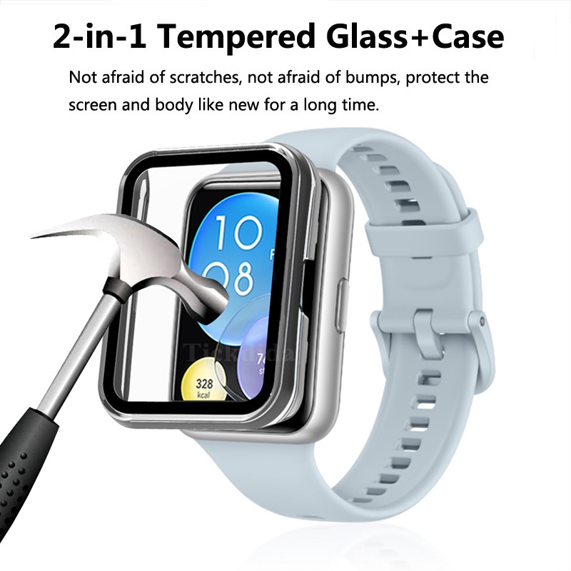 กระจกนิรภัย + เคส สําหรับ Huawei Watch Fit 2 รูปที่ 3