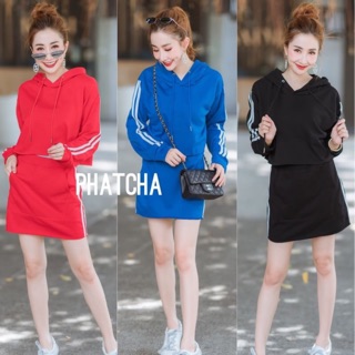 ✔️Detail : HOT!! HIT!! ชุดเซ็ท 2ชิ้น เสื้อแขนยาวมีฮูทปลายแขนจั้ม