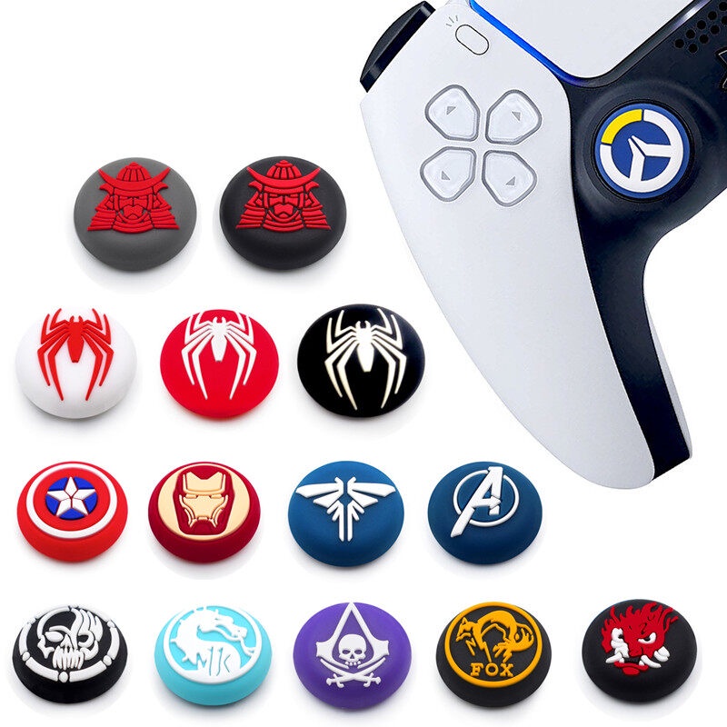 Narsta 2pcs Thumb Stick Grip Caps จอยสติ๊กซิลิโคนนุ่ม Thumbstick สําหรับ Playstation5 PS5 PS4 PS3 PS2 XBOXONE สวิทช์ Pro Controller