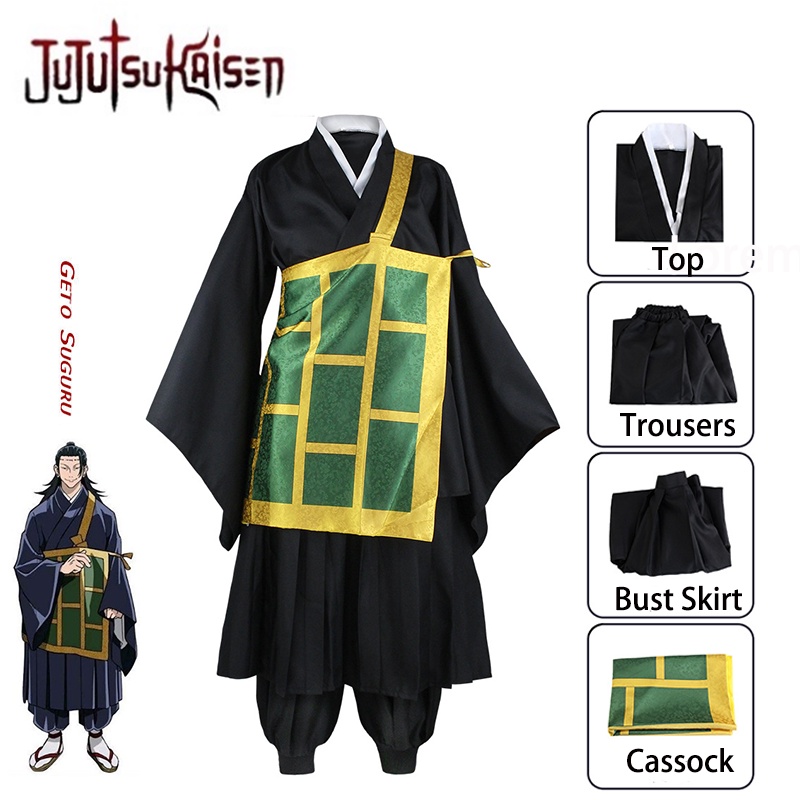 1014 บาท Anime Jujutsu Kaisen Cosplay Costumes Geto Suguru school uniforms kimono Black Blue costumes for Women Men Men Clothes