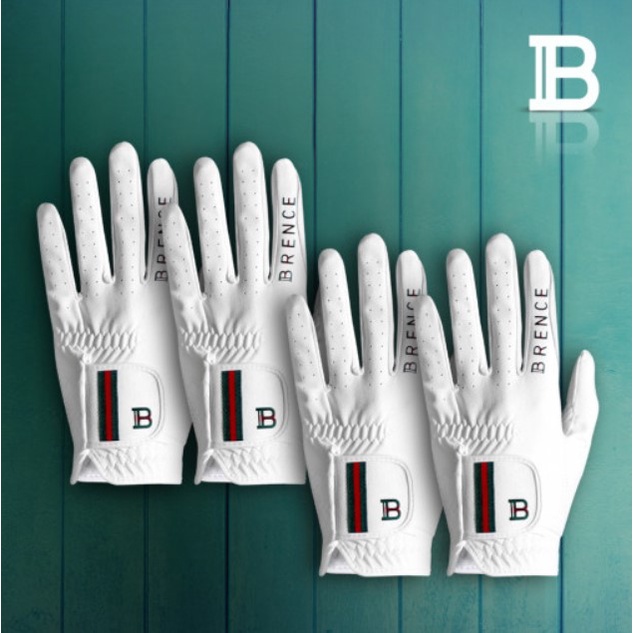 [BRENCE] ถุงมือกอล์ฟเกาหลี 4pcs Finger Line ถุงมือกอล์ฟผู้ชายหนังแกะครึ่งตัว / มือซ้าย