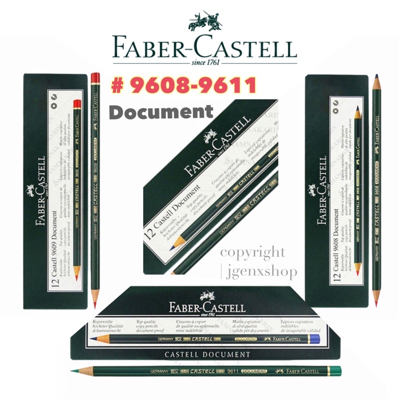 - (3/6/12 แท่ง)💯 Faber Castell ดินสอตรวจงาน ดินสอ Copy Document รุ่น 9608/9609/9610/9611 ของแท้ 100% ดินสอทันตกรรม -